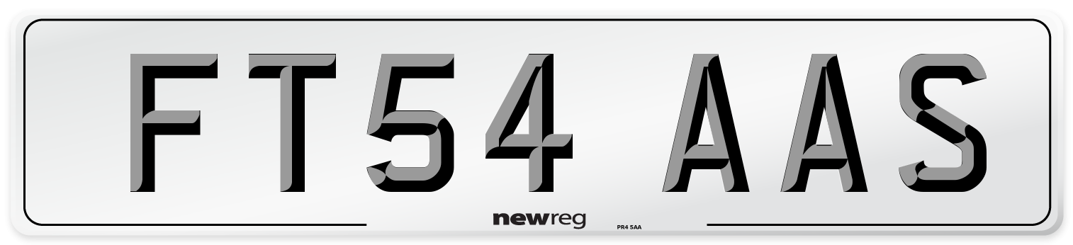 FT54 AAS Number Plate from New Reg